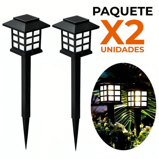 Pack 2 Unds Lamparas De Jardin Estaca